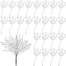 Jetec 60 Pieces Artificial Bouquets with Acrylic Bead Drop Crystal Flower Ste...