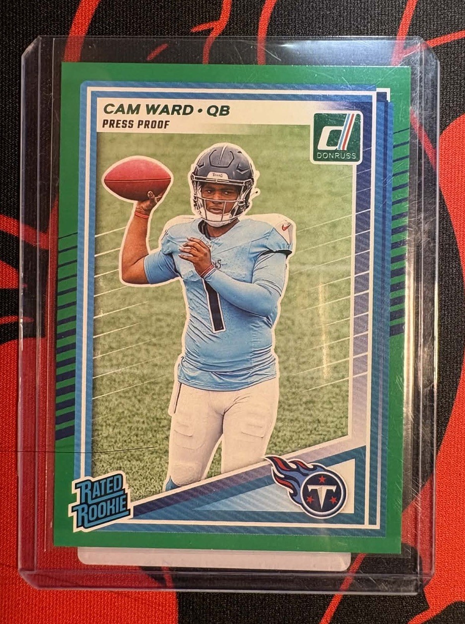 2025 Panini Donruss - Rated Rookie Cameron Ward #350 Press Proof Green (RC)