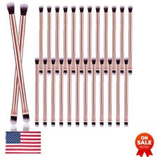 24 Pcs Eyeshadow Smudge Brush 2 in 1 Double Ended Rose Gold Makeup Brush Set