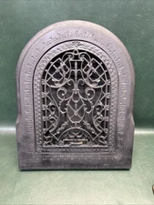 Antique Pat 1884 Cast Iron Arched Register Grate/ Vent  W/ Louvers 18.5"x15"