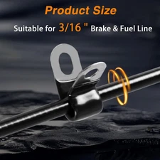 10 PCS 3/16" Brake Line Clips Stainless Rubber Coated Insulated Cable Clamps-Met