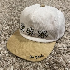 Mitch Flippo Daisy Flowers Do Good Hat Corduroy Snap Back White Tan Delta Gamma
