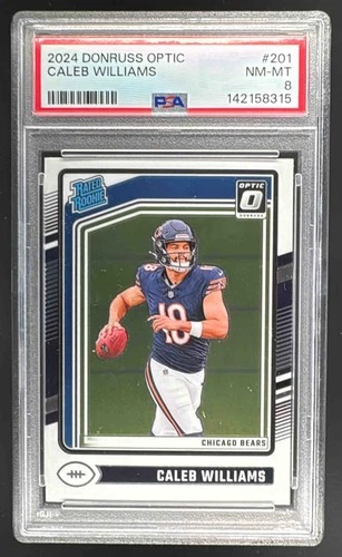 EL.207 Caleb Williams 2024 Panini Donruss Optic #201 Rated Rookie PSA 8