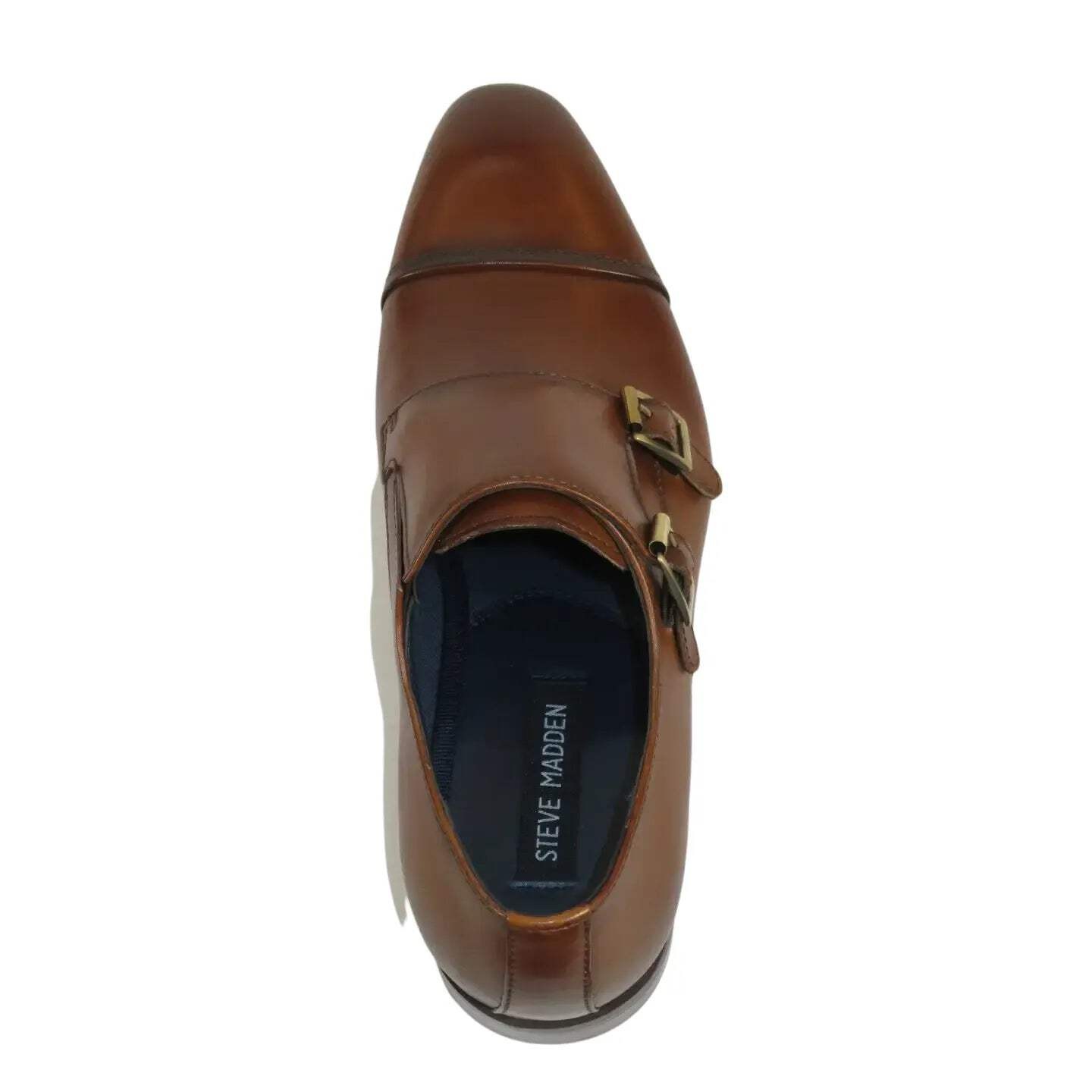 Men's Shoes STEVE MADDEN Leather upper Double Buckle Cap Toe TEON Tan image 6