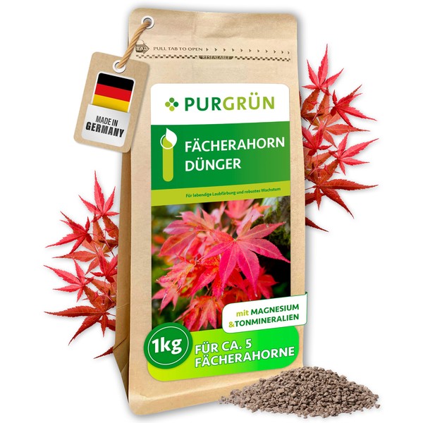 PurgrüN FäCherahorn DüNger, Npk 9+4+8, Mit Premium Magnesium, 1 Kg-image