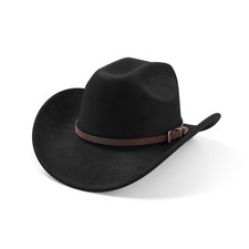 Cowboy Hats for Women and Men with Wide Brim Felt Suede Western Hats for Cowg...