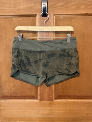 Lululemon Speed Up Short Heritage 365 Green Camo 3  Women s Size 6