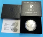 2021-S Proof $1 Type 2 American Silver Eagle Box, OGP & COA