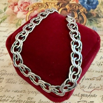 Fabulous 925 Sterling Silver Bracelet  - 8.75'' - Vintage Eastern Europe #2048