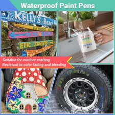 Oil Based Paint Markers, 8 Colors Dual Tip Paint Pens Paint Markers 0.7Mm 3...