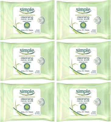 #ad Simple Kind To Skin Cleansing Facial Wipes 25 {pack of 6} $49.99