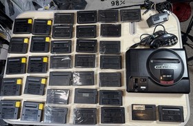 Sega Genesis 16-Bit Console + 34 Games Lot &ndash; Controller & Power Adapter Included