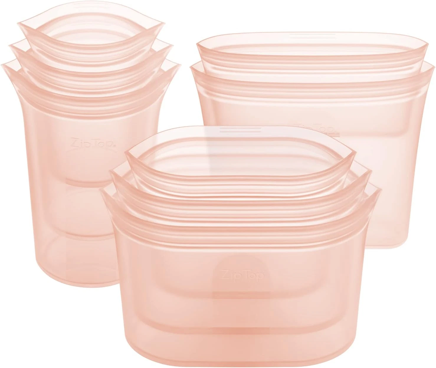 Eco-Friendly Reusable Silicone Food Storage Bags - Set of 8 Peach
Opens in a new window or tab