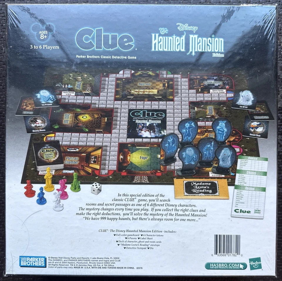 Juego de Mesa Clue The Haunted Mansion Edición Parque Temático Disney 2004 SELLADO Foto 2 de 4