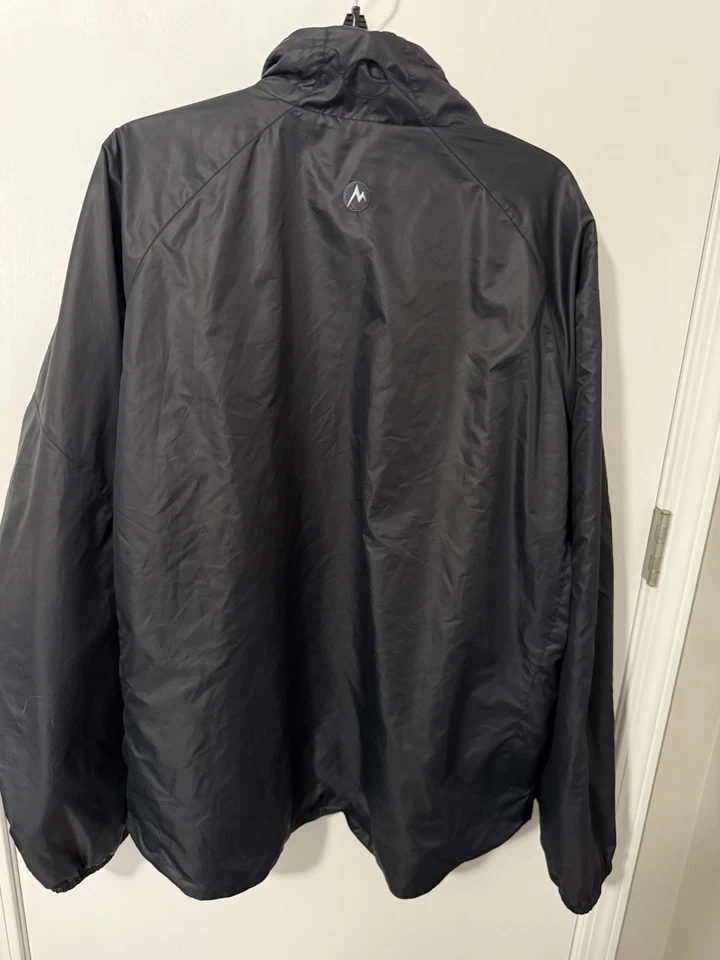 Marmot Men’s XL Vented Windbreaker Jacket Black Full Zip Lightweight - Image 2 of 3