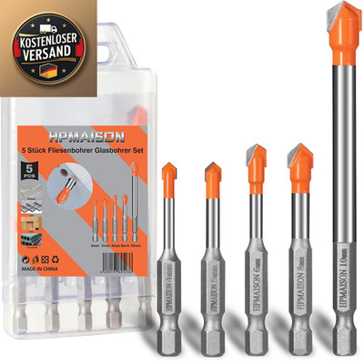 HPMAISON Fliesenbohrer Set 5 Stück 4 5 6 8 10 mm