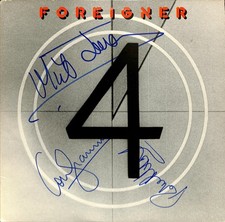 Foreigner Signed "4" Album Cover Gramm Jones, Wills Beckett LOA