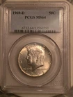 1969 D Silver Kennedy 50c Half Dollar PCGS MS64