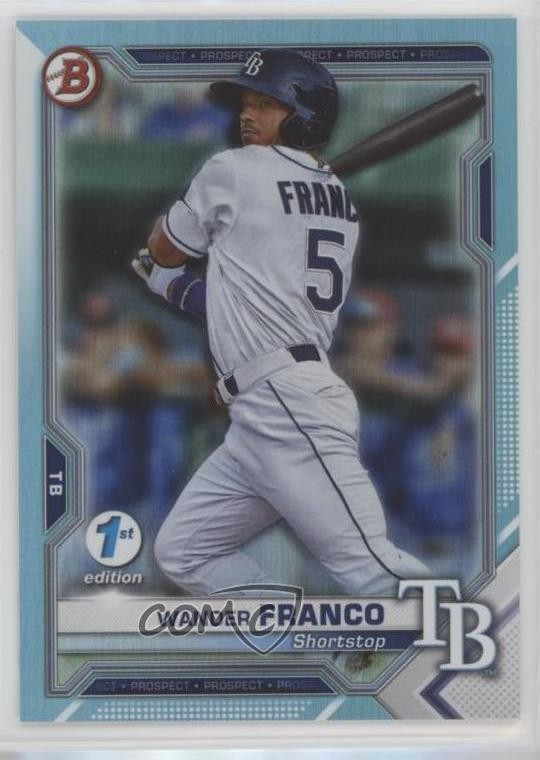 2021 Bowman 1st Edition Sky Blue Foil Wander Franco #BFE-57 08k5