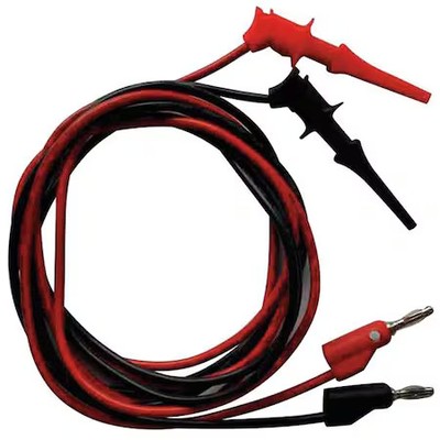 Test Lead, Test Clip To Banana Plug, 24'', Pvc, Black, Red, 5Txc8