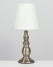 SIERRA Antique Gold Spindle Touch Table Lamp with Cream Shade £22.99RRP
