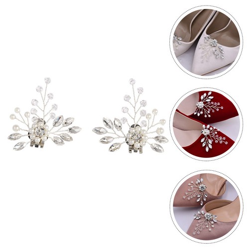  Rhinestone Bow Knots Shoes Buckle Decors Rhinestones Pearls Clips - Zdjęcie 2 z 14