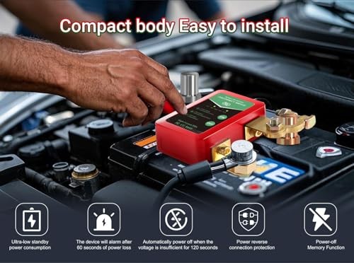 Smart Kill Switch for Car, Remote Battery Disconnect Switch 12v 240A with red