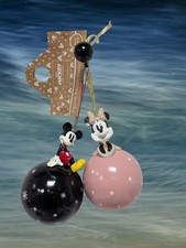 Disney Mickey & Minnie Figural Bauble Ornament – Pink/Black Hanging Tree Decor