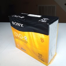 DVD-R Sony 10 pack 120 min, 4.7GB/Go, 1-16x Package unopened