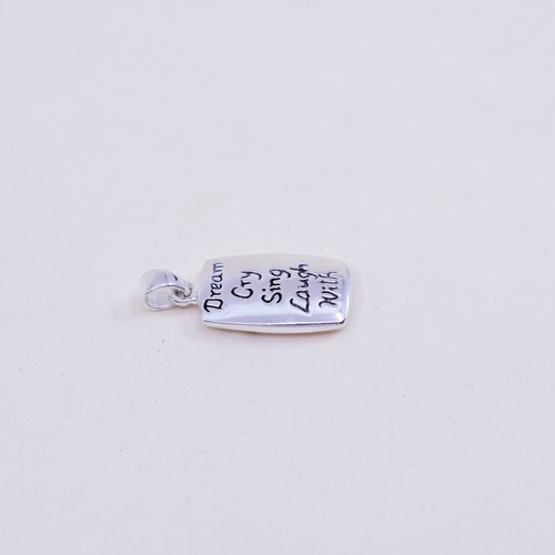Ciondolo in argento sterling 925 tag un amico è qualcuno da sognare piangere canta risata - Foto 5 di 8