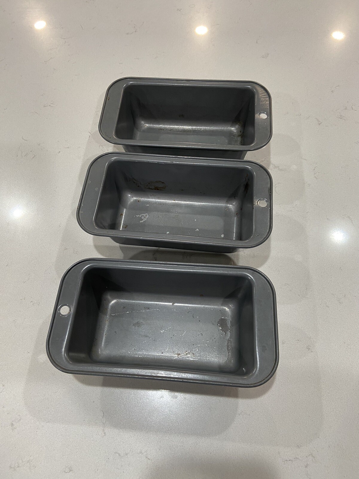 3 Ekco Mini Loaf Pans, NonStick Baking Bread Pan, Carbon Steel 3” X