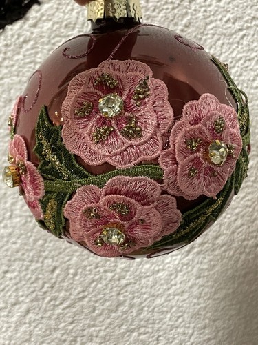 Schmuck Glas Kugel Große Weihnachtsbaum Blumen Floral Dekor Nampook - Bild 4 von 8