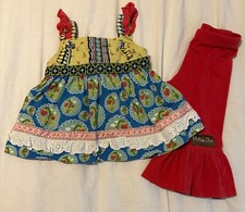 Matilda Jane Love Bug Knot Top  Red Big Ruffles It's A Wonderful Parade Size 2