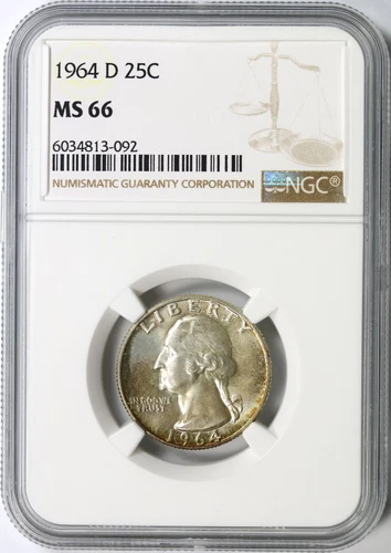 1964-D 25c Washington Quarter NGC MS66