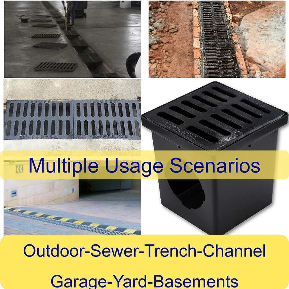 Outdoor Drain Cover, 12X12 Cast Iron Drain Grate for Catch Basin, B125