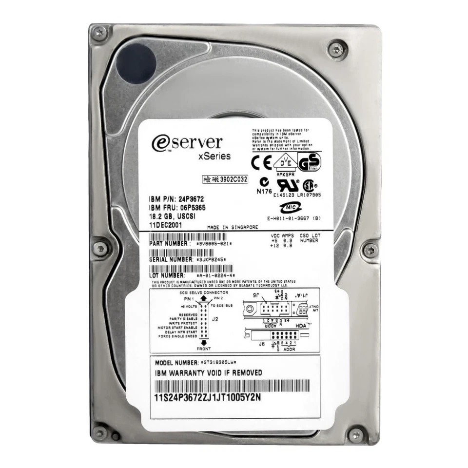 Hard Drive IBM 06P5365 24P3672 ST318305LW 18.2GB 10K 8MB SCSI U160 3.5'' - Image 3 of 3