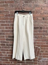 Ulla Johnson Women’s Wide Leg Pants, Sz M/L, Ecru Linen/Cotton USA
