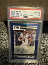 2022 SCORE ARTIST PROOF BLUE ROOKIE SAM HOWELL RC AUTO /35 PSA 10 SEAHAWKS POP 4