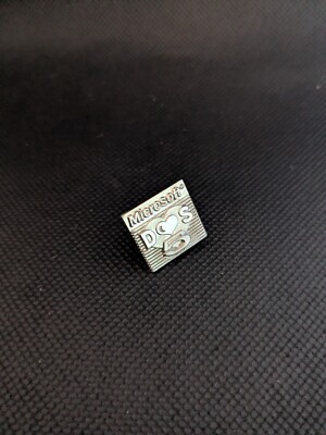 Original Rare Vintage 1991 Microsoft Computers Dos 5 Lapel Badge/Pin - Early 90s
