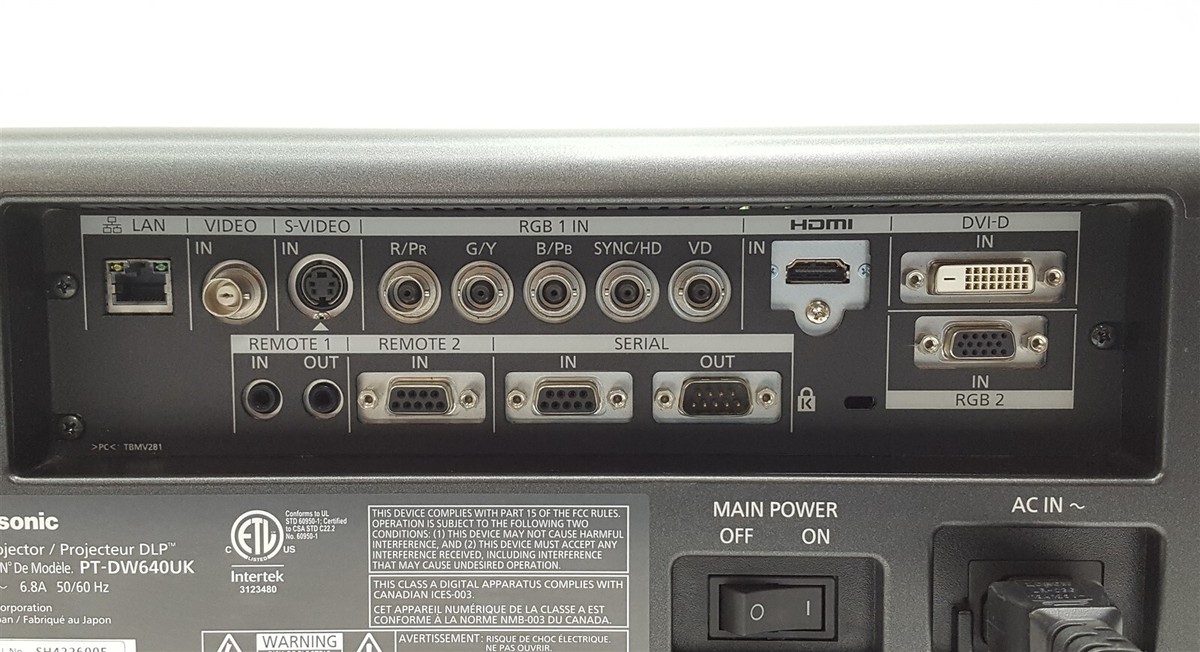 Panasonic PT-DW640UK DW640 DLP WXGA 6000 Lumens Dual-Lamp HDMI