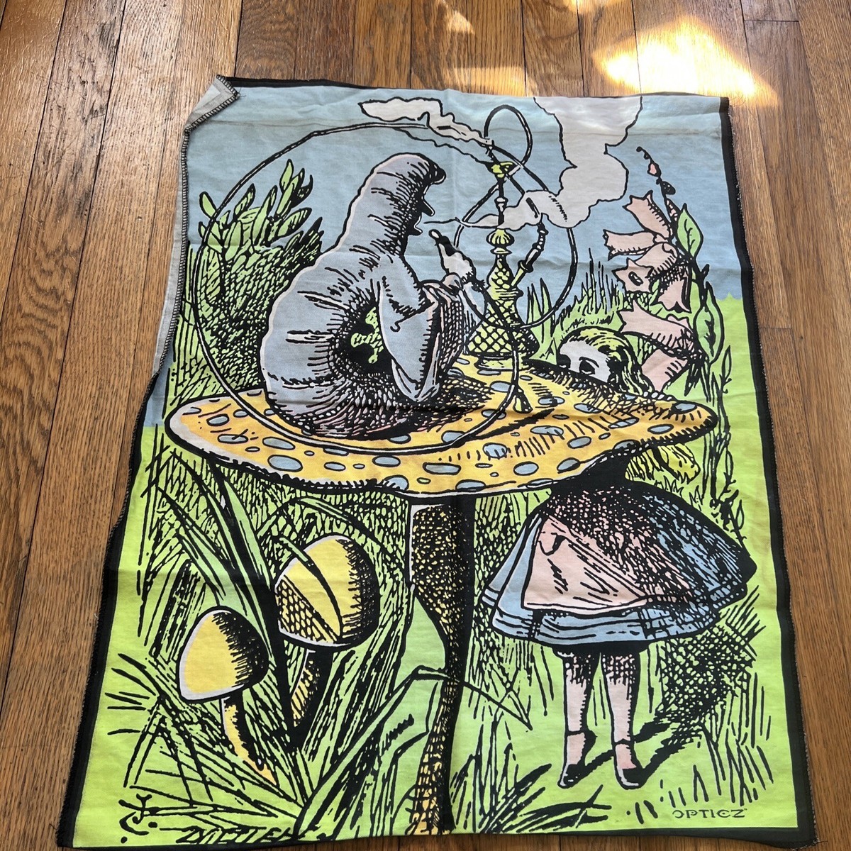 Vintage Opticz Blacklight Canvas Alice & Wonderland 22”x26