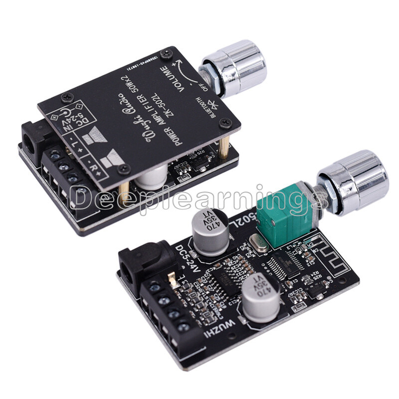 Bluetooth 5.0 Power Amplifier Board Audio HiFi Stereo Dual Channel Class D 2*50W