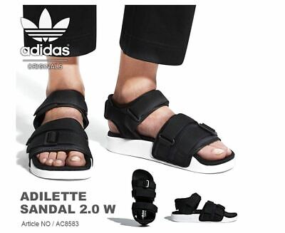 NUOVO Adidas Donna Sandali Adilette Nero/Bianco, pantofole alla moda AC8583  | eBay