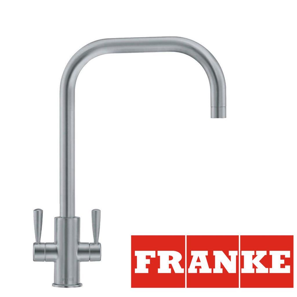 Franke Ascona Swivel USpout Mono Mixer Twin Lever Silk Steel Kitchen
