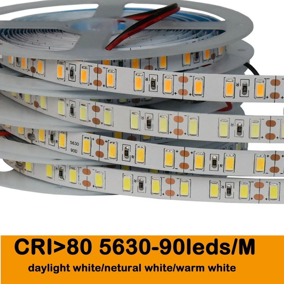 Super High CRI 80+ 90+ 95+ 97+ 5M White 5630 SMD LED Flexible Strip 12V 300 LED  - Image 3 of 4