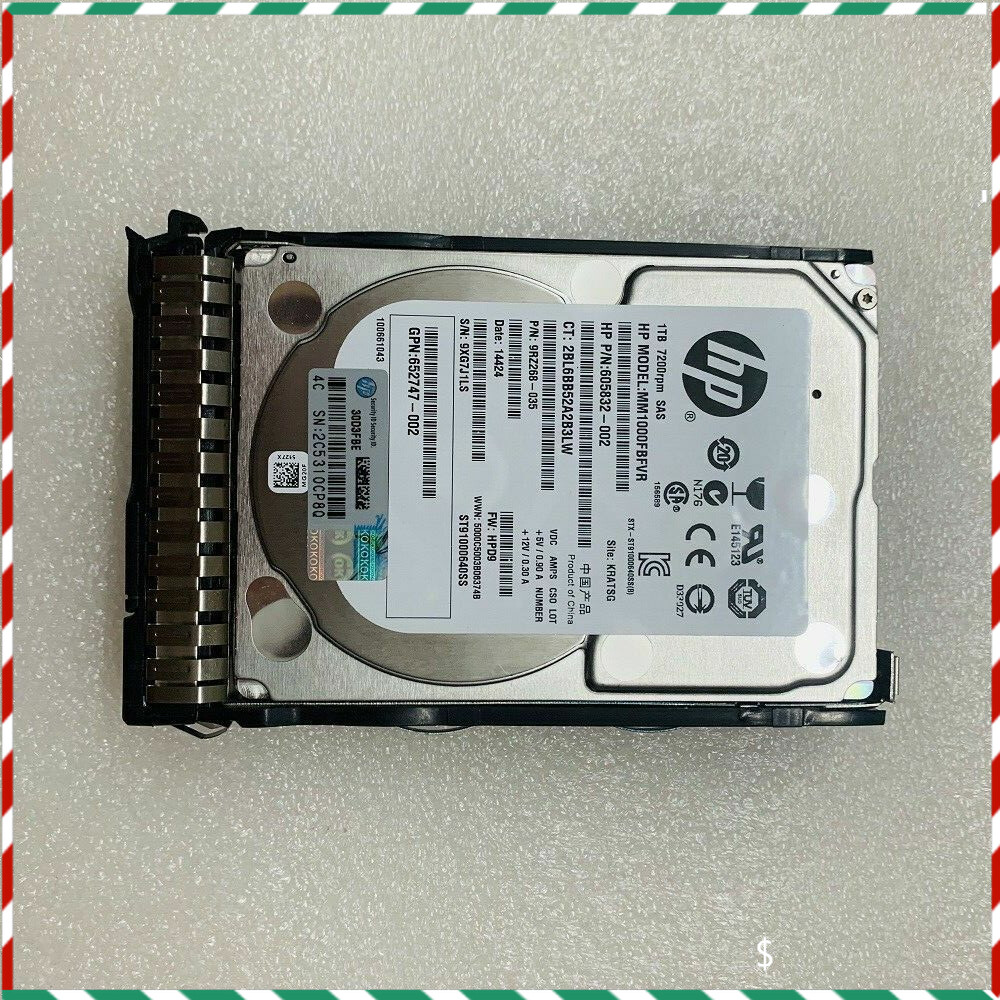 HPE 652749-B21 653954-001 1TB SAS 7.2K 6G 2.5 In SFF G9 G8 HP