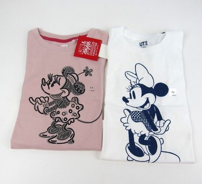 Uniqlo Kids T Shirt Disney Minnie Mouse Girls Size 3 Pink Sz 11 12 White Blue Ebay