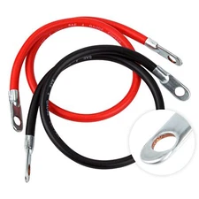 CARTMAN 4AWG 24-Inch Battery Inverter Cables Set 4Gauge x 24"1 Positive & 1 N...