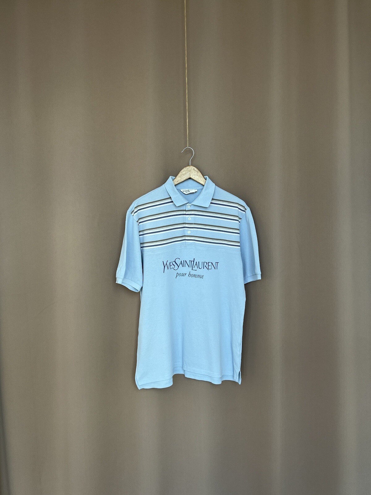 Polo uomo Yves Saint Laurent YSL logo grande taglia L vintage