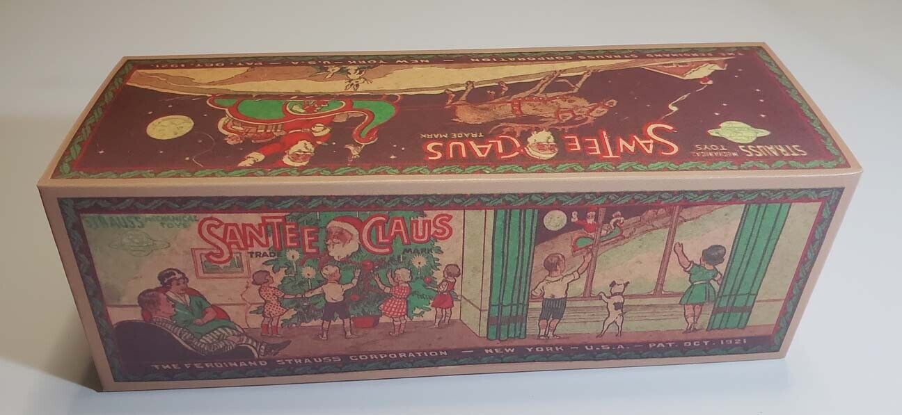 Ferdinand Strauss Limited time trial price Santee Claus Empty Box Up for Regular store Tin Toy Wind